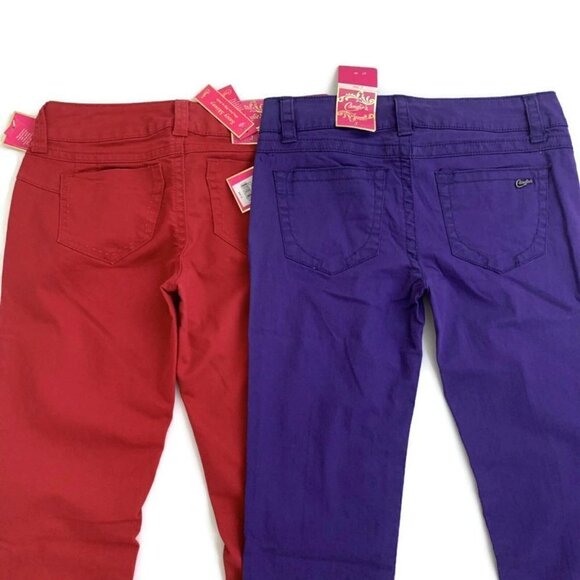 Candie's Size 3 Junior "Sassy Skinny" Skinny Jeans Lot of 2 NWT Red Purple - Picture 8 of 9